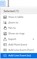 The Add Line Event (to) data action The Add Line Event (to) data action