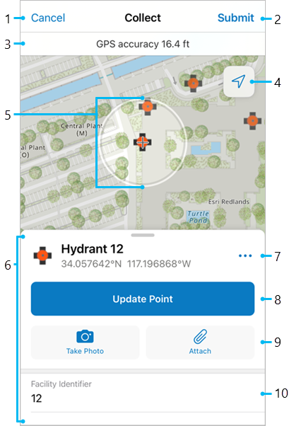 Data collection form and location target Data collection form and location target