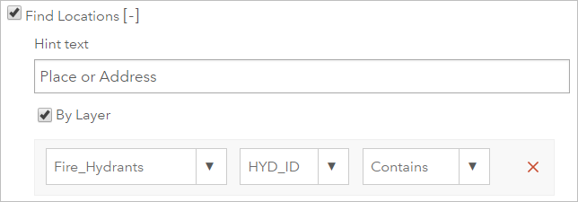 Layer search settings Layer search settings